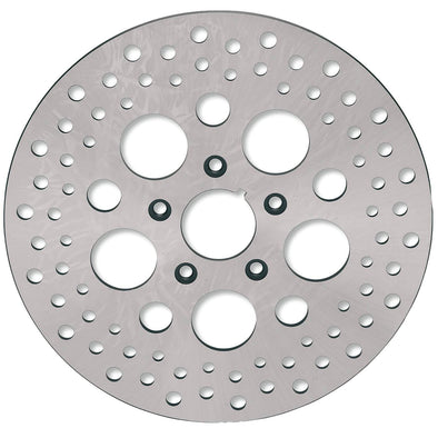 Drilled Stainless Steel Brake Rotor - 11.5 inches - Front - Replaces Harley-Davidson OEM# 44156-00