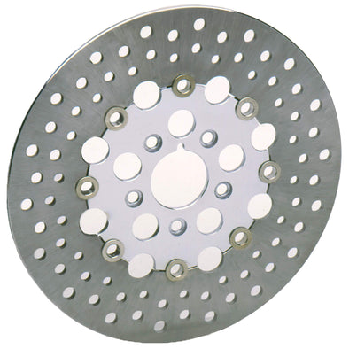 Floating Drilled Stainless Steel Brake Rotor - 11.5 inch - Replaces Harley-Davidson OEM# 44136-84A, 44136-92