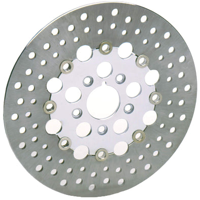 Floating Drilled Stainless Steel Brake Rotor - 11.5 inch - Replaces Harley-Davidson OEM# 44136-00, 44156-00