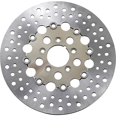 Floating Drilled Stainless Steel Brake Rotor - 11.5 inch - Replaces Harley-Davidson OEM# 44136-00, 44156-00