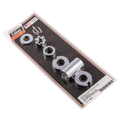 #2026-5 Rear Axle Nut Smooth Spacer Kit 2000-2007 Harley-Davidson Softail - Chrome Plated