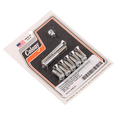 #2103-13 Transmission Top Cover Phillips Screw Kit 1950-1953 Harley-Davidson Big Twin - Chrome Plated
