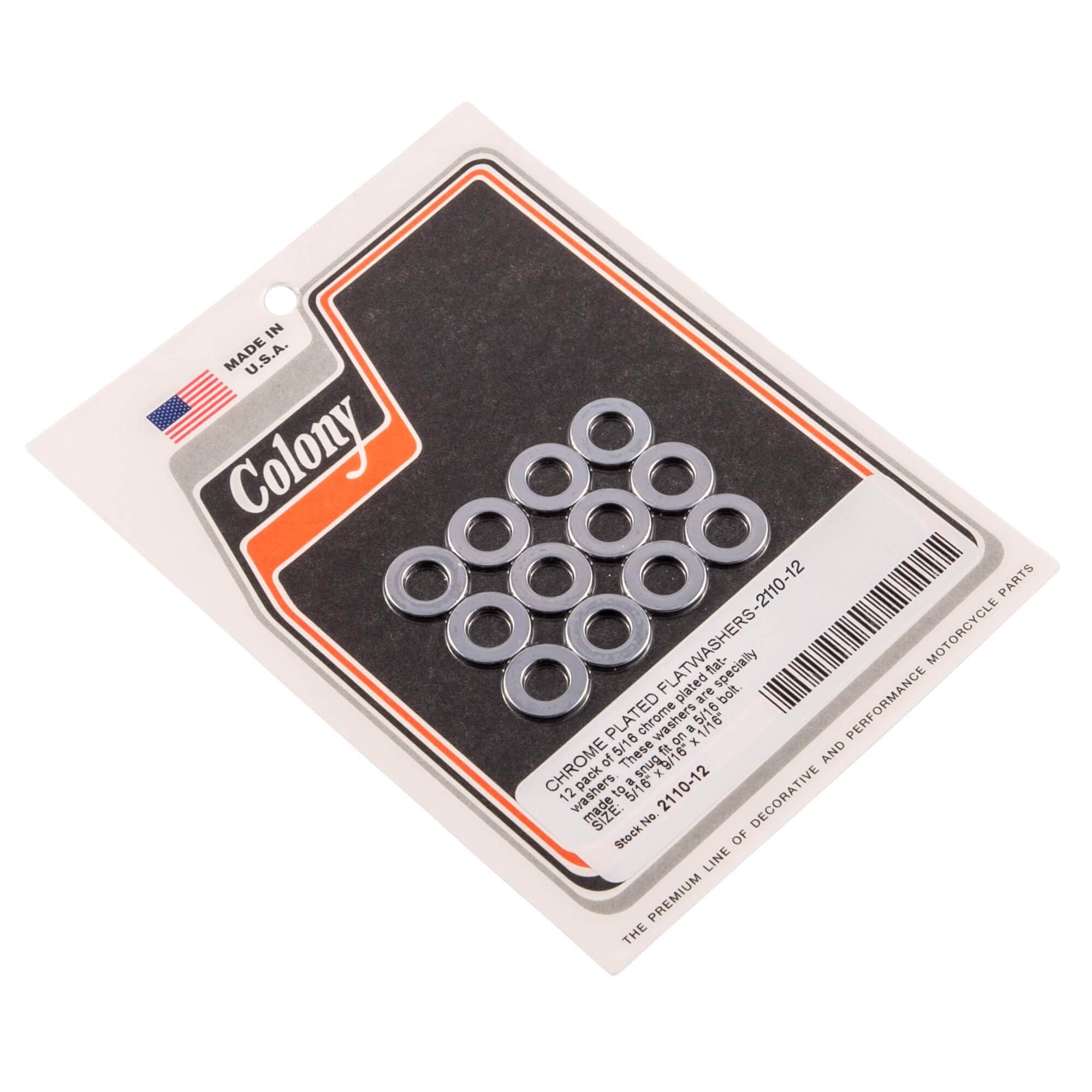 Colony Machine 211012 5/16 inch Plated Flat Washers 12 Pack