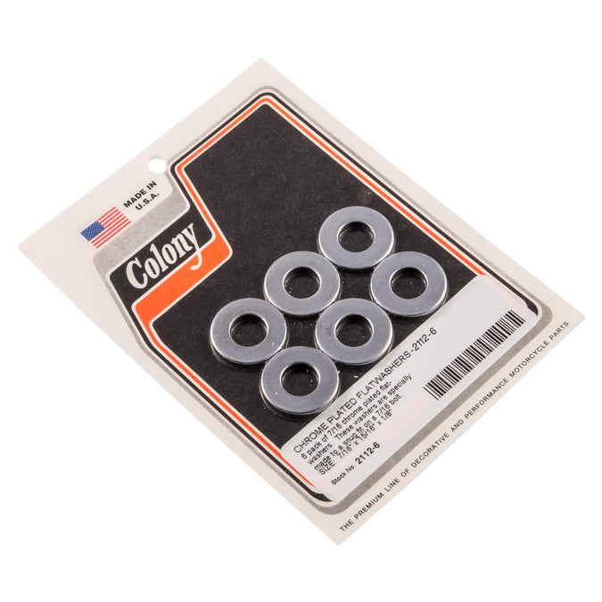 #2112-6 7/16 inch Chrome Plated Flat Washers 6 pack