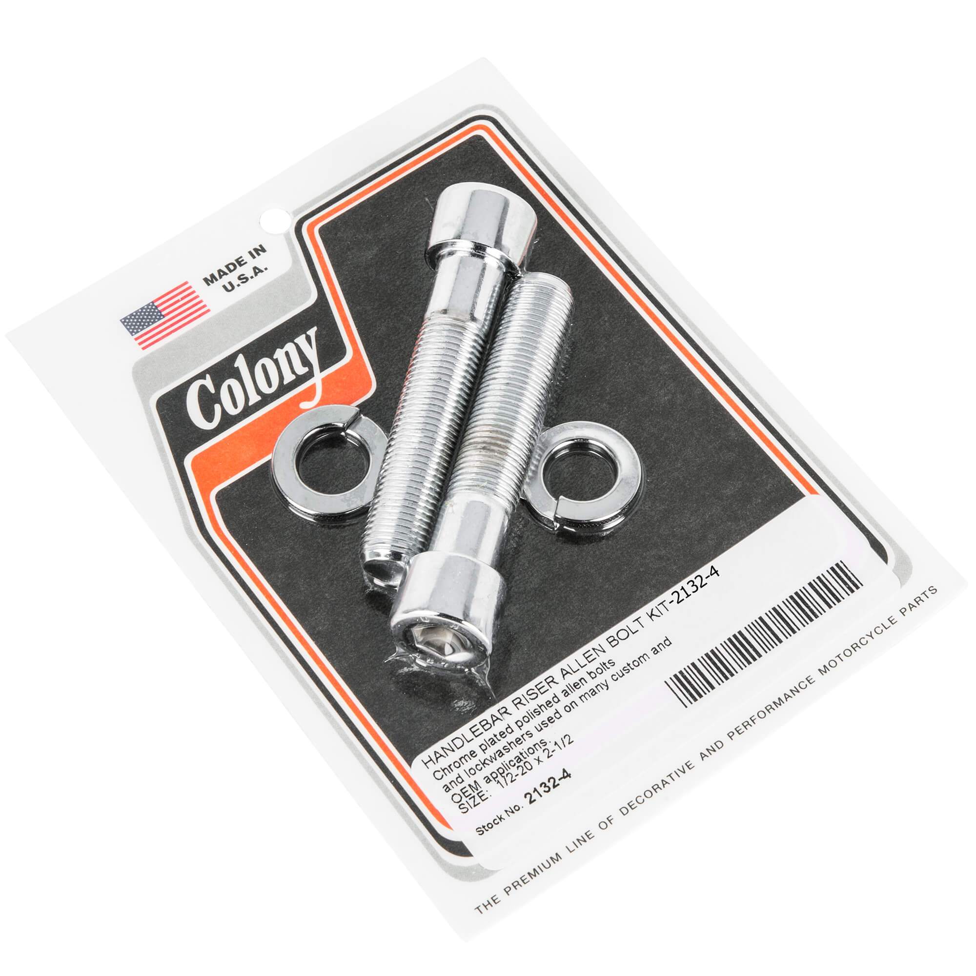 Colony Machine #2132-4 Handlebar Riser Smooth Allen Bolt Kit 1/2