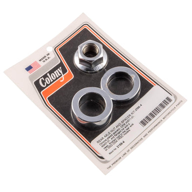 #2156-4 Rear Axle Nut/Smooth Spacer Kit 2002-2004 Harley-Davidson VRSC - Chrome Plated