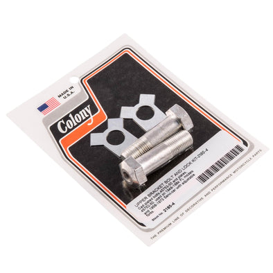 #2185-4 Upper Bracket BoltAnd Lock Kit 1949-1984 Harley-Davidson FL 1958-1973 Servicar - CAD Plated