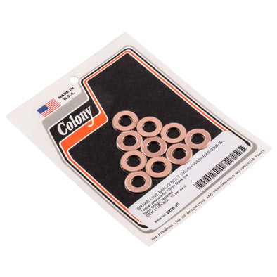 #2206-10 10mm Copper Brake Line Banjo Bolt Crush Washers OEM# 41731-82A - 10 Pack