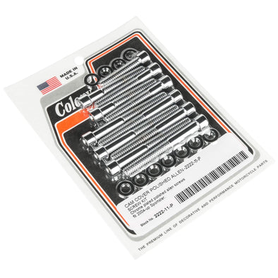 #2222-11-P Cam Cover Smooth Allen Screw Kit 2004-Up Harley-Davidson Sportster - Chrome Plated