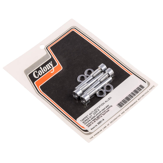 #2231-4 Tappet Anti-Rotation Allen Screw Kit 2000-Up Harley-Davidson Sportster - Chrome Plated