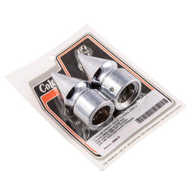 #2264-2 Pike Nut Front Axle Covers 1988-2007 Harley-Davidson Sportster 1991-2003 Dyna - Chrome Plated