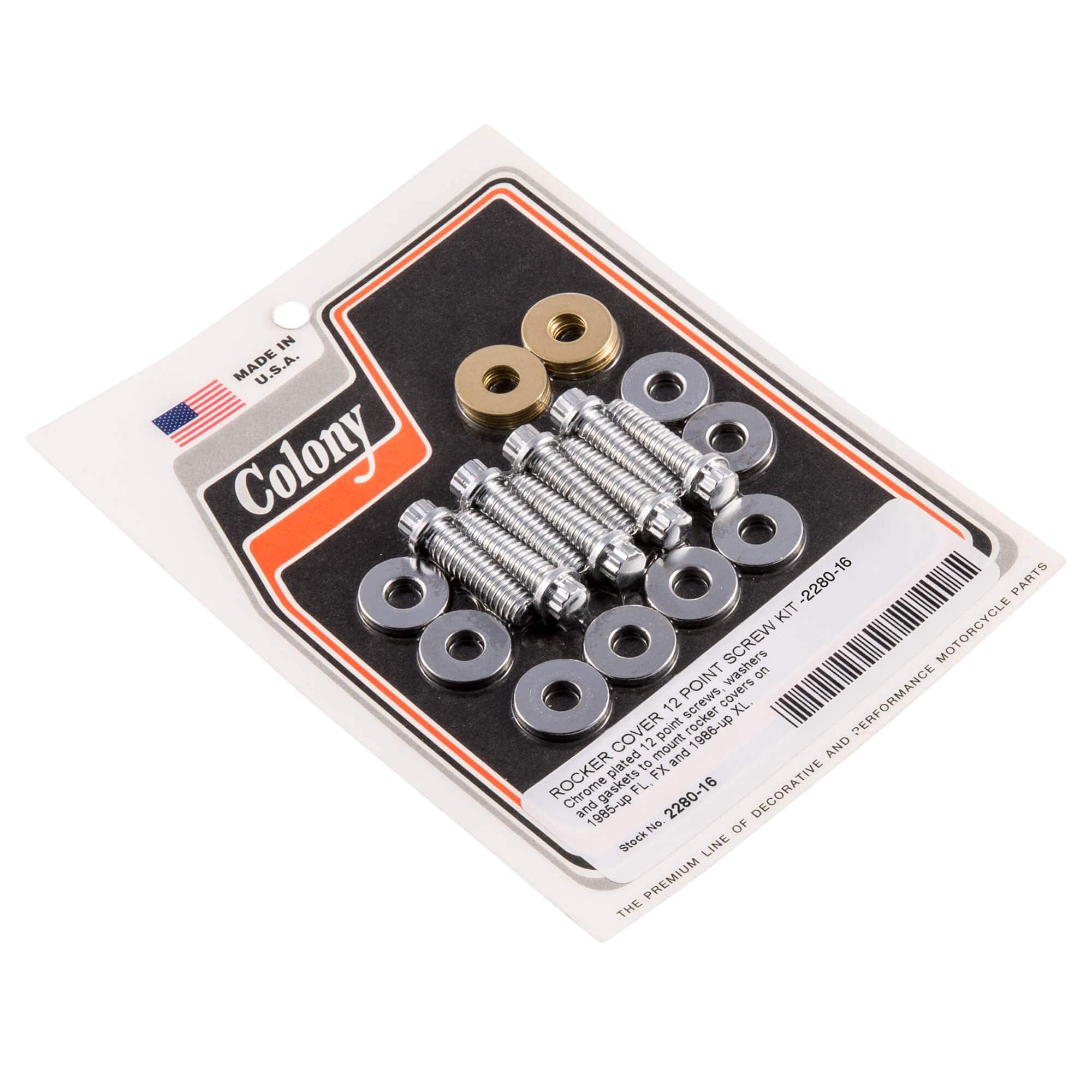 Colony Machine #2280-16 Rocker Cover 12 Point Screw Kit 1985-Up Harley ...
