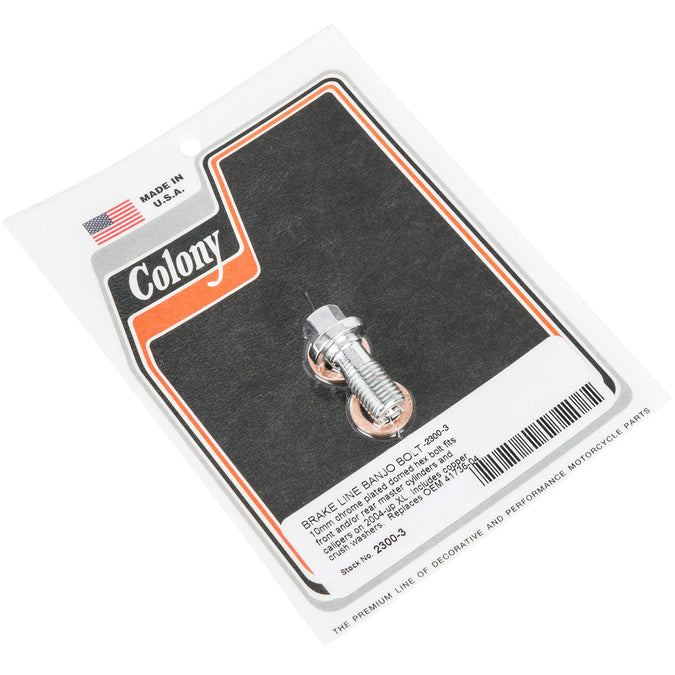 #2300-3 Brake Line Banjo Bolt Crush Washers 10mm 2004-Up Harley-Davidson Sportster - Chrome Plated