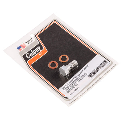 #2363-3 Wheel Cylinder 3/8"-24 Banjo Bolt 1958-1972 Harley-Davidson FL/FLH - CAD Plated