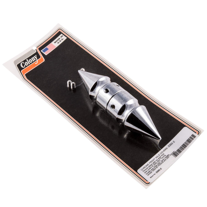 #2393-2 Pike Nut Front Axle Cover 2004-2007 Harley-Davidson Dyna 2000-2007 Touring Models - Chrome Plated