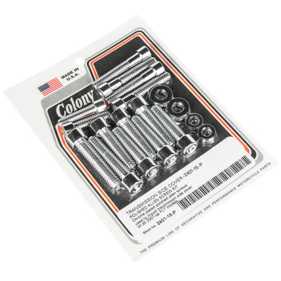 #2401-15-P Transmission Side Cover Smooth Allen Screw Kit 2007-Up Harley-Davidson FLT - Chrome Plated