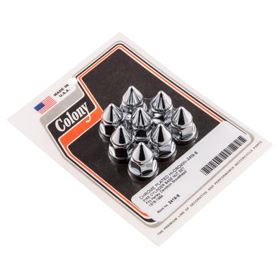 #2419-8 Cylinder Base Pike Nut Set 1978-1984 Harley-Davidson Shovelhead - Chrome Plated