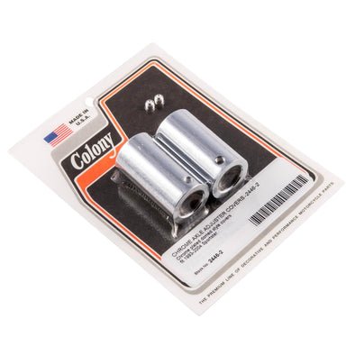 #2446-2 Axle Adjuster Smooth Covers 1993-2004 Harley-Davidson Sportster - Chrome Plated