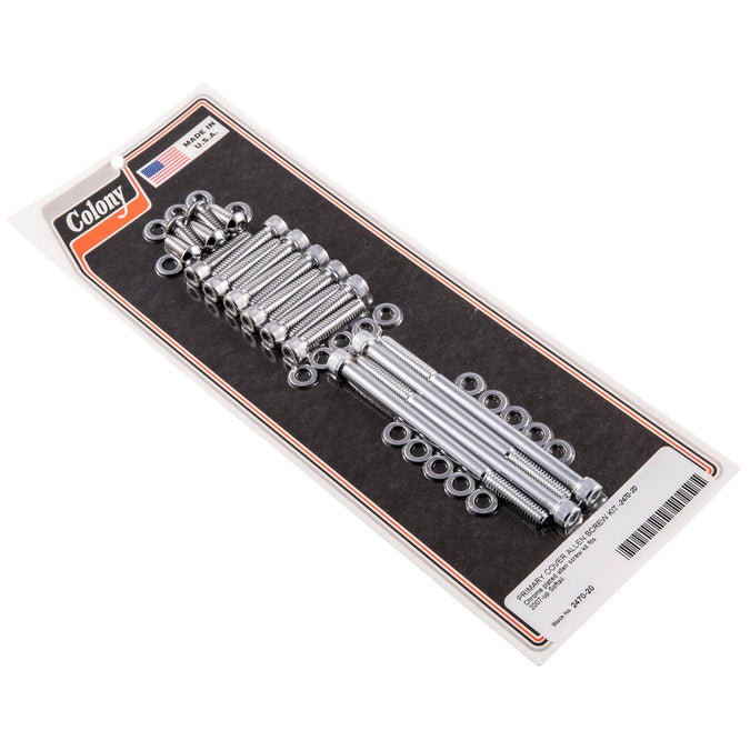 #2470-20 Primary Cover Allen Screw Kit 2007-Up Harley-Davidson Softail - Chrome Plated