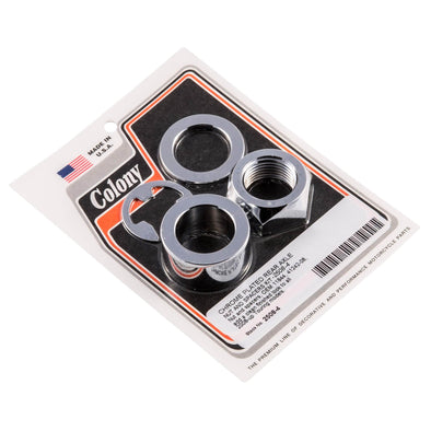 #2508-4 Rear Axle Nut Spacers Kit 2008-Up Harley-Davidson Touring Models - Chrome Plated