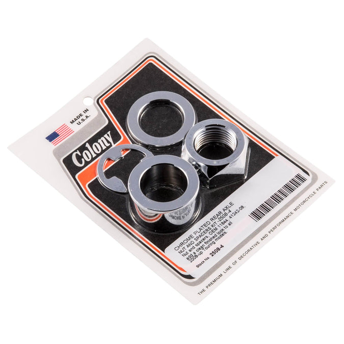 #2508-4 Chrome Rear Axle Nut Spacers Kit Harley Touring 08-up