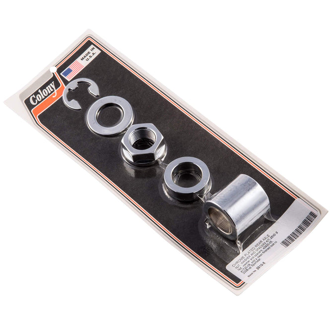 #2510-5 Chrome Rear Axle Nut Washer Spacers Kit Harley Sportster 08-up