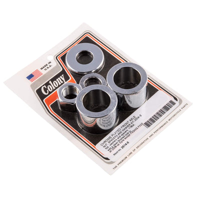 #2514-5 Chrome Front Axle Nut Washer Spacers Harley Dyna 08-up