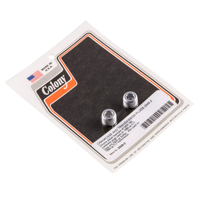 #2549-2 Crankcase And Transmission Plugs 1999-Up Harley-Davidson FLT/Dyna 2000-Up Softail - Chrome Plated