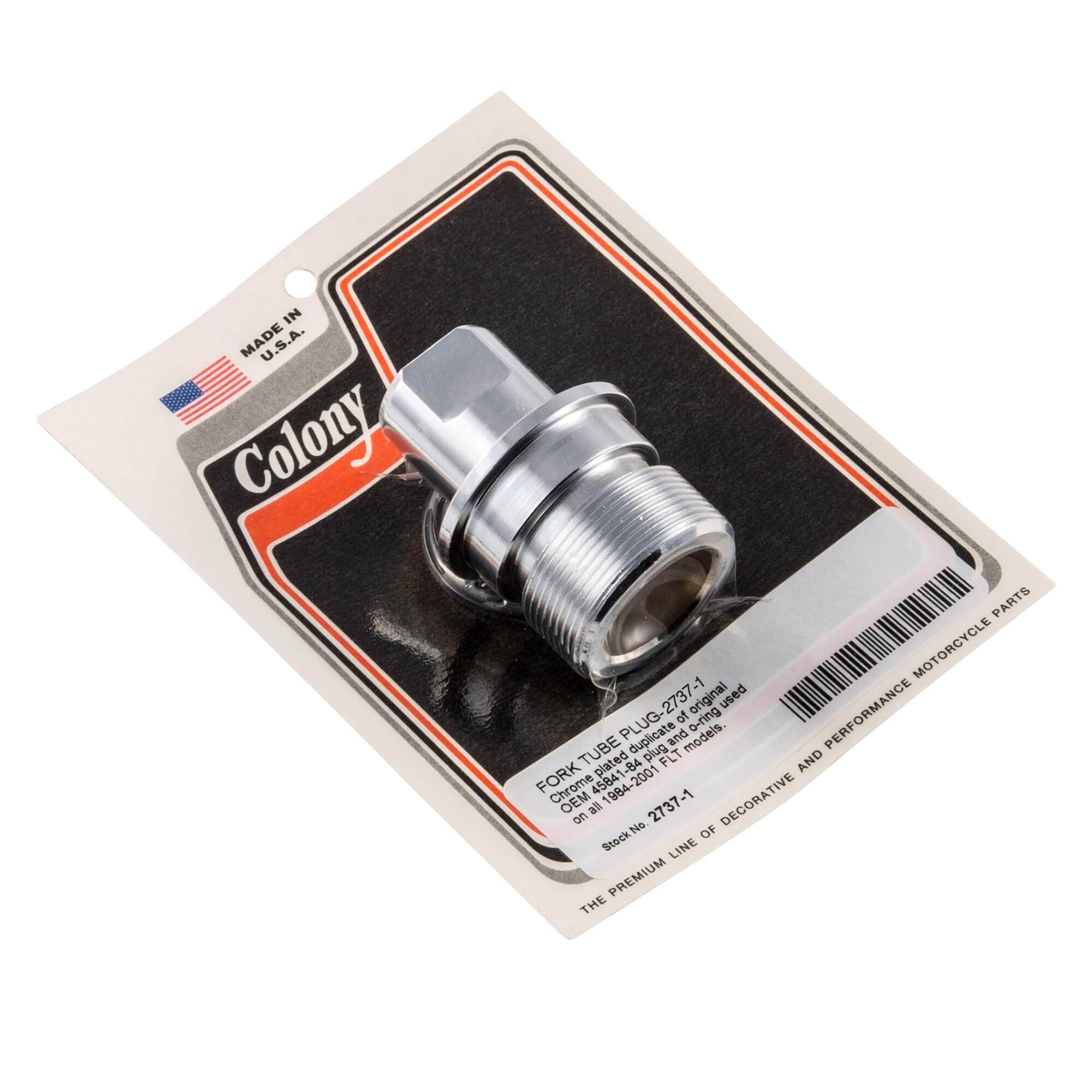 Colony Fork Slider Cap Stud/Nut Kit Chrome #8826-6 For Harley Davidson