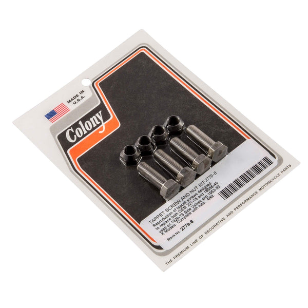 Colony Machine #2779-8 Tappet Screw and Nut Kit 1929-1973 Harley