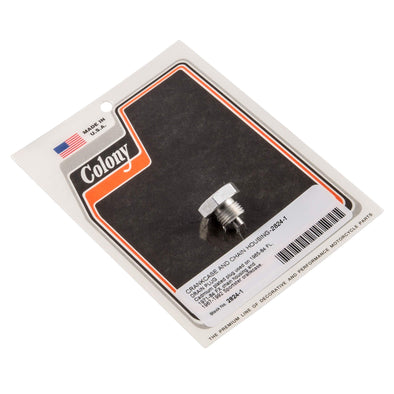 #2824-1 Crankcase and Chain Housing Drain Plug 1965-1984 Harley-Davidson FL 1971-1984 FX 1967-1992 Sportster - CAD Plated