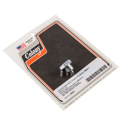 #2828-1 Crankcase and Chain Housing Drain Plug 1965-1984 Harley-Davidson FL 1971-1984 FX 1967-1992 XL - Chrome Plated