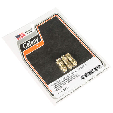 #2962-6 Flat Top Brass Grease Fitting Alemite Pre-1938 Harley-Davidson - 3 Pack