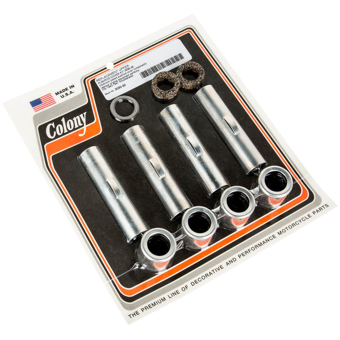 #3030-20 Upper Pushrod Covers Kit 1940-1947 Harley-Davidson Knucklehead - CAD Plated