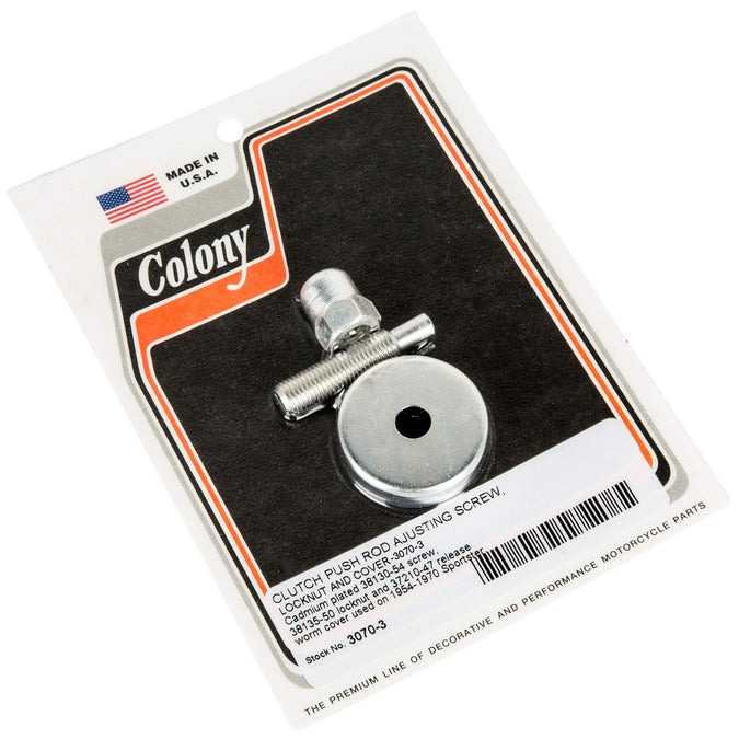 #3070-3 Clutch Pushrod Adjusting Screw Locknut Cover 1954-1970 Harley-Davidson Sportster - CAD Plated