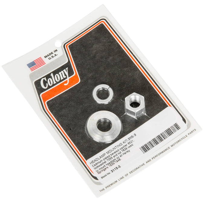 Colony #3115-3 Headlamp Mounting Kit 1935 - 1948 Harley-Davidson Big Twins and 45's