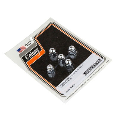 #6942-5 Chrome Plated Acorn Nuts 1/4-20 UNC thread 5 pack