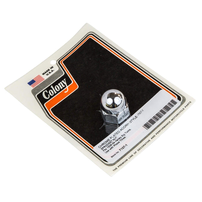 #7107-1 Acorn Style Sprocket Nut - 1936-1954 Harley-Davidson Big Twins - Chrome Plated