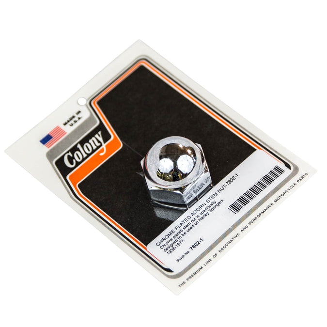 #7802-1 Acorn Stem Nut 1936-1977 Harley-Davidson Springers - Chrome Plated