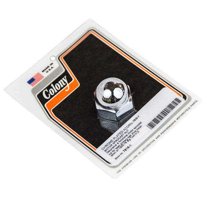 #7816-1 Acorn Motor Sprocket Nut 1955-1976 Harley-Davidson Big Twin - Chrome Plated