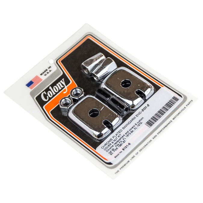 #8101-6 Swingarm End Cover Kit 1973-1984 Harley-Davidson FX/FL 1979-1992 XL 1981-1987 FXR - Chrome Plated