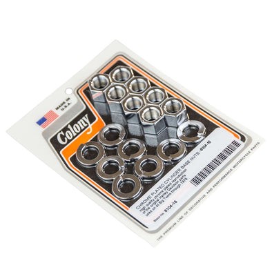 #8104-16 Cylinder Base Nuts 1930-1978 Harley-Davidson Big Twins - Chrome Plated