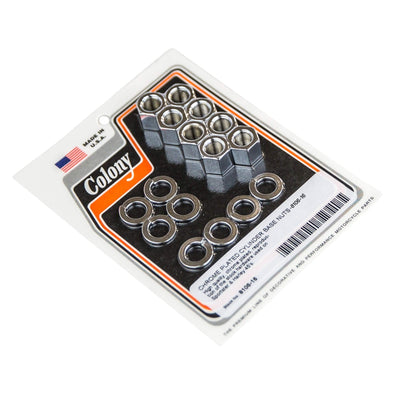 #8106-16 Cylinder Base Nuts & Lock Washers Harley-Davidson Sportster & 45's - Chrome Plated