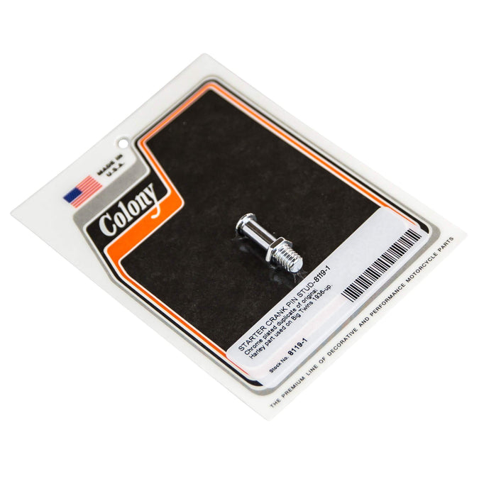 #8119-1 Starter Crank Pin Stud 1936-Up Harley-Davidson Big Twins - Chrome Plated