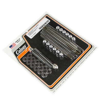 #8136-34 Motor Case Kit Acorn Head 1965-1969 Harley-Davidson Big Twin - Chrome Plated