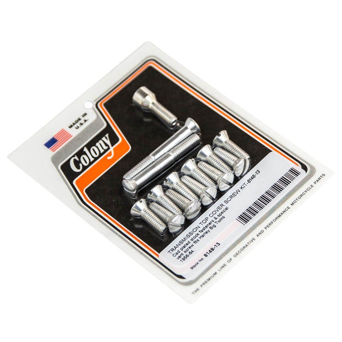 #8148-13 Transmission Top Cover Screw Kit 1956-1964 Harley-Davidson Big Twins - CAD Plated