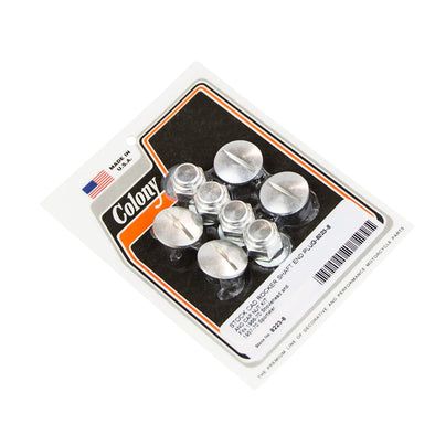 #8223-8 Rocker Shaft End Plug & Cap Kit 1966-1970 Harley-Davidson Shovelhead 1957-1970 XL - CAD Plated
