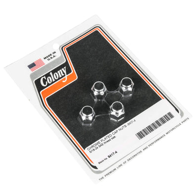 #8417-4 5/16"-24 Cap Nuts - 4 Pack - Chrome Plated