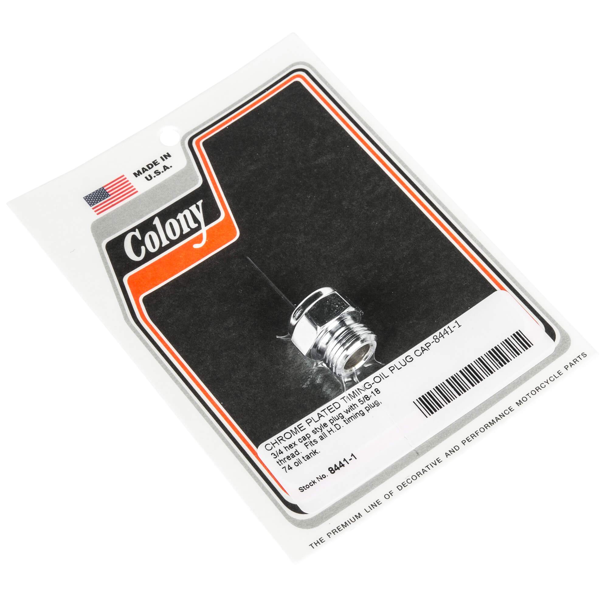 Colony Machine #8441-1 Timing/Oil Plug All Harley-Davidson Timing
