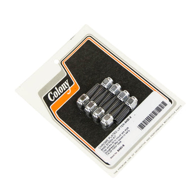 #8490-8 Lifter Base Acorn Head Screw Kit Harley-Davidson Late Shovelhead Lifter to 1/4-24 Motor Case - Chrome Plated